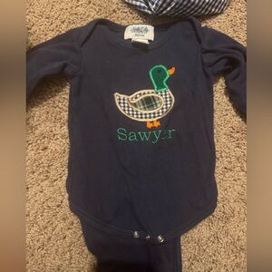 Soda City Navy Onesie with Duck Embroidery